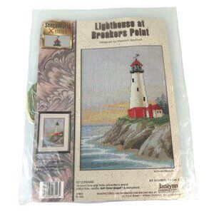 Lighthouse At Breakers Point Janlynn Cross Stitch Kit 1996 Stitchworld 03-146K